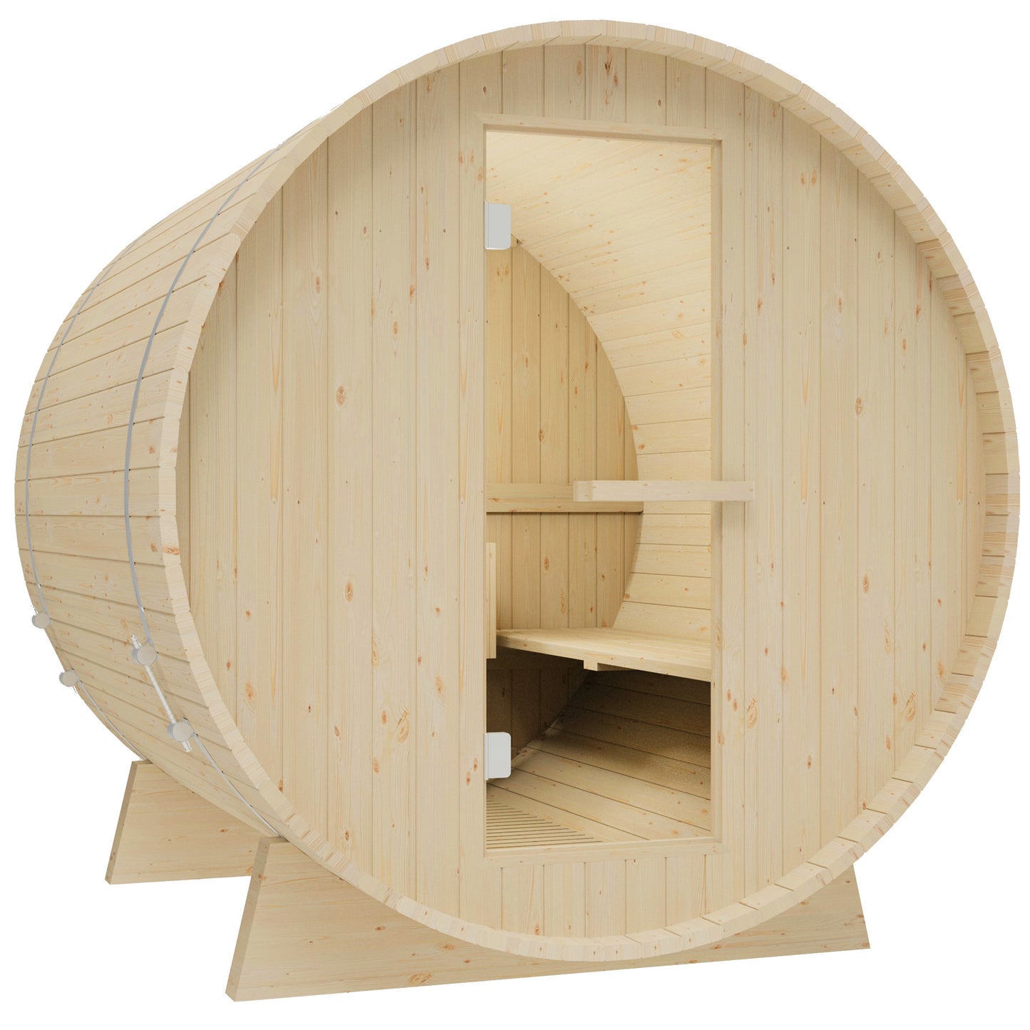 4-Person Outdoor Barrel Traditional Steam Sauna