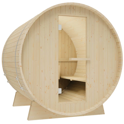 4-Person Outdoor Barrel Traditional Steam Sauna
