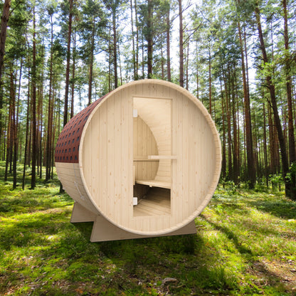 4-Person Outdoor Barrel Traditional Steam Sauna